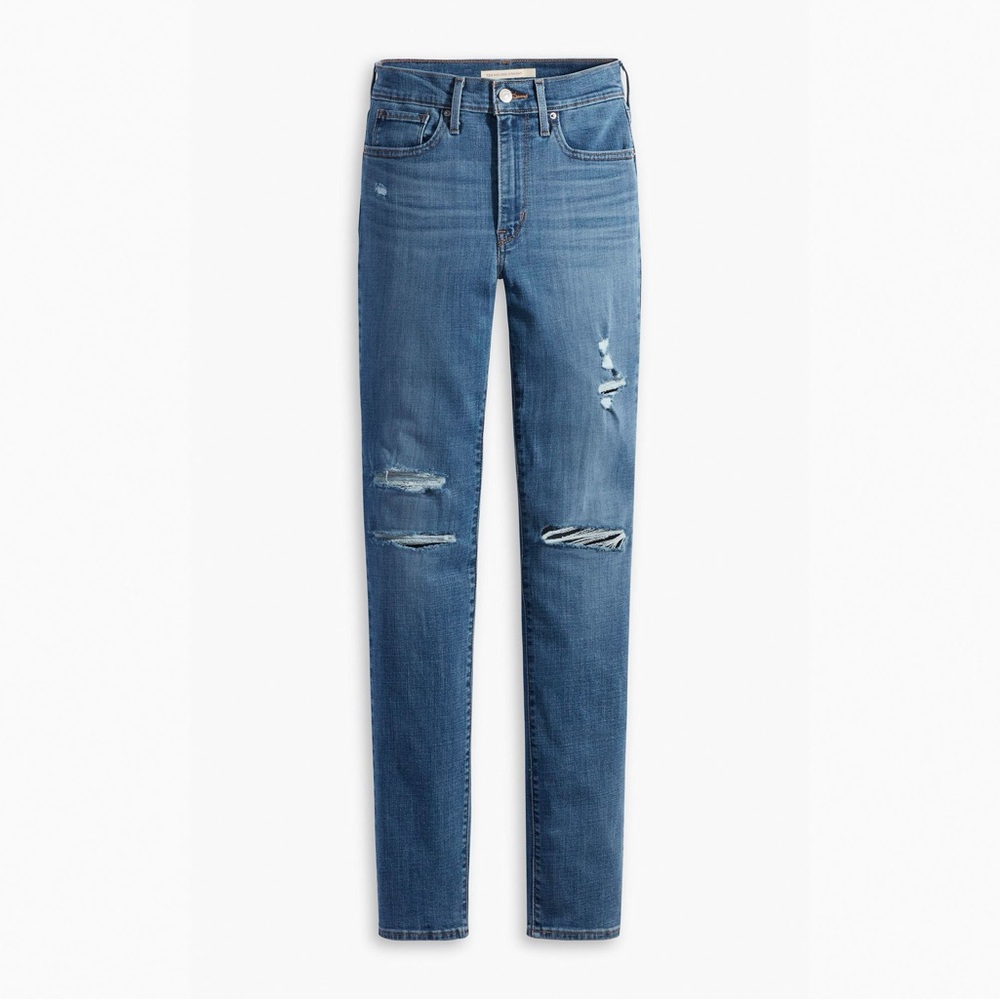 📦 MOVING SALE! NWT Levi's 724 Jeans High Rise, Slim Straight, Destroyed, 4 SHORT